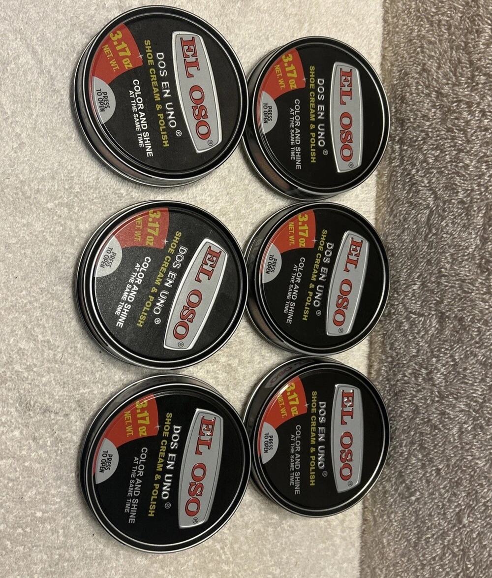 El Oso Shoe Cream & Polish 3.17 OZ Cera Calzado Color And Shine Black 6 pack